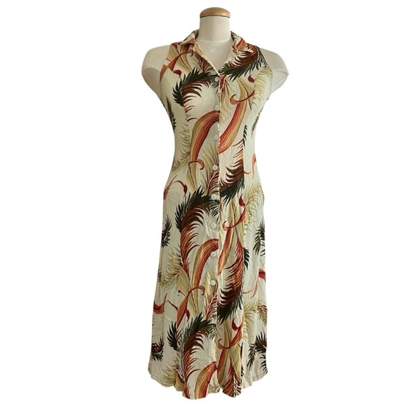 Chablis Dresses & Skirts - Vintage Chablis Collard Tropical Print Dress Women’s Size small to medium